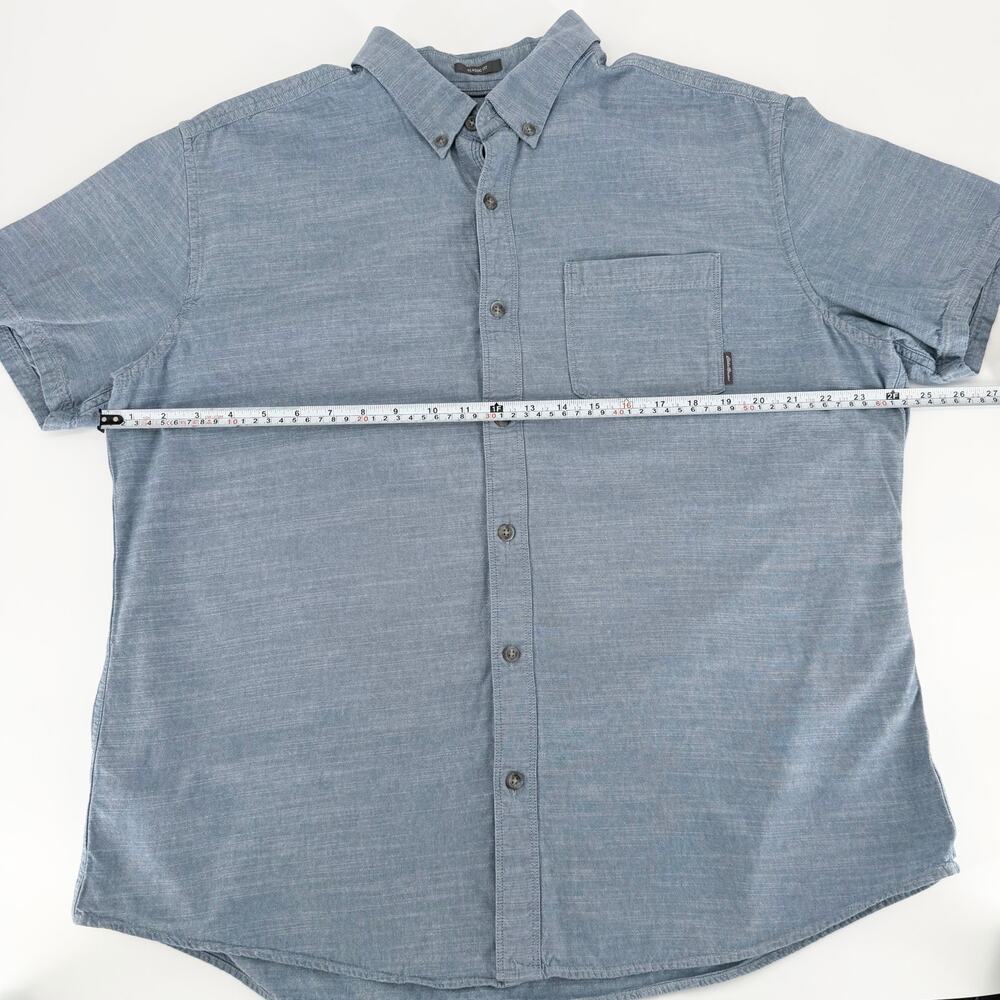 Eddie Bauer Mens XL Chambray Button Down Shirt Blue Short Sleeve 100% Cotton EUC - Picture 7 of 8